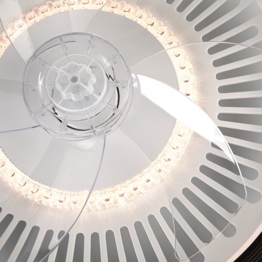 LED Dimbar taklampa med fläkt GEMMA LED/37W/230V vit + fjärrkontroll