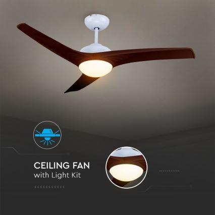 LED taklampa med en fläkt LED/15W/230V 3000/4000/6400K + fjärrkontroll