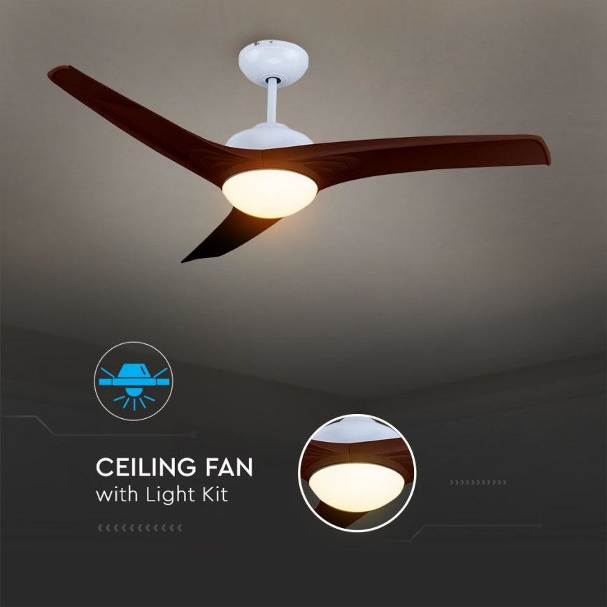 LED taklampa med en fläkt LED/15W/230V 3000/4000/6400K + fjärrkontroll