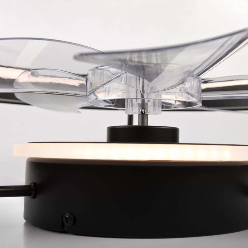 LED Dimbart taklampa med fläkt FARGO LED/37W/230V svart + fjärrkontroll