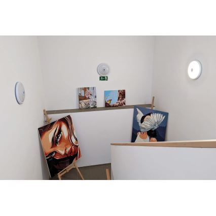 LED-taklampa med rörelse- och skymningssensor LED/20W/230V Ø 29 cm vit