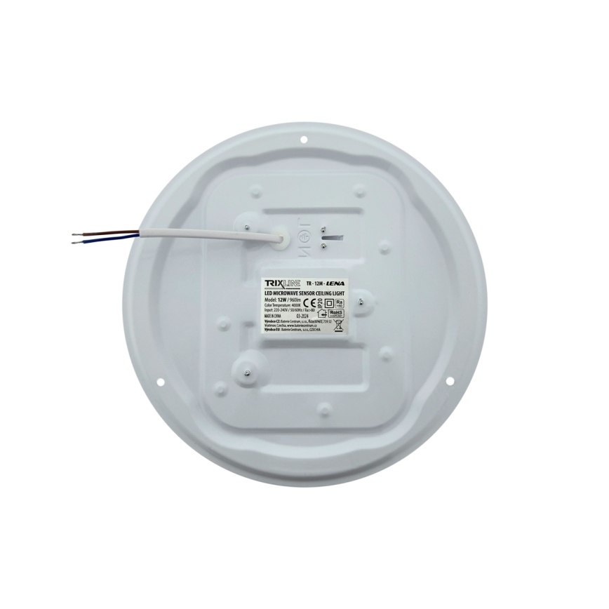 LED-taklampa med rörelsesensor LENA LED/12W/230V, Ø 25,7 cm, vit