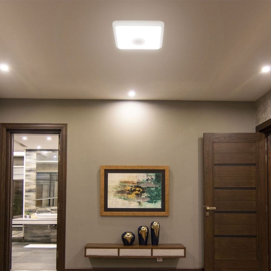 LED taklampa med sensor SAMSUNG CHIP LED/12W/230V 3000/4000/6000K 25x25 cm vit