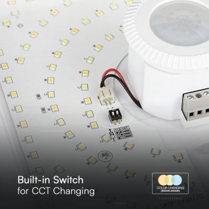 LED taklampa med sensor SAMSUNG CHIP LED/12W/230V 3000/4000/6000K 25x25 cm vit