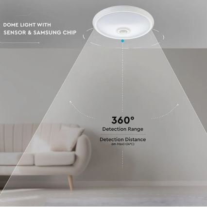 LED Taklampa med sensor LED/12W/230V 4000K