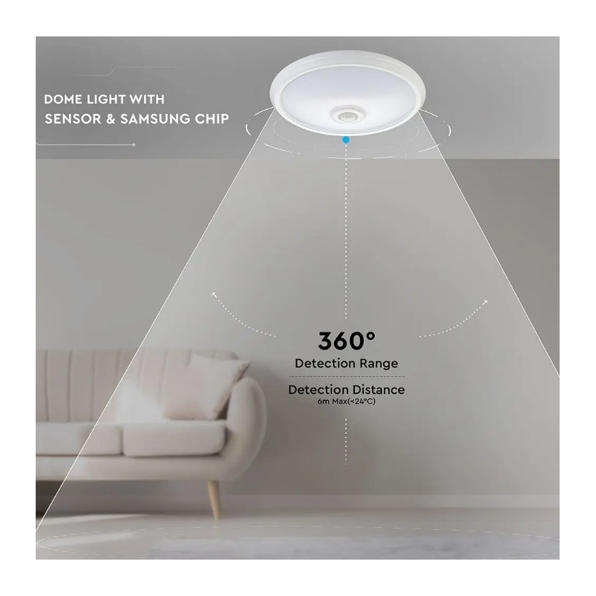LED Taklampa med sensor LED/12W/230V 4000K