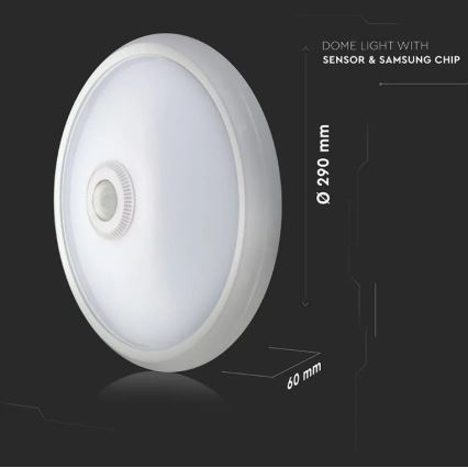 LED Taklampa med sensor LED/12W/230V 4000K