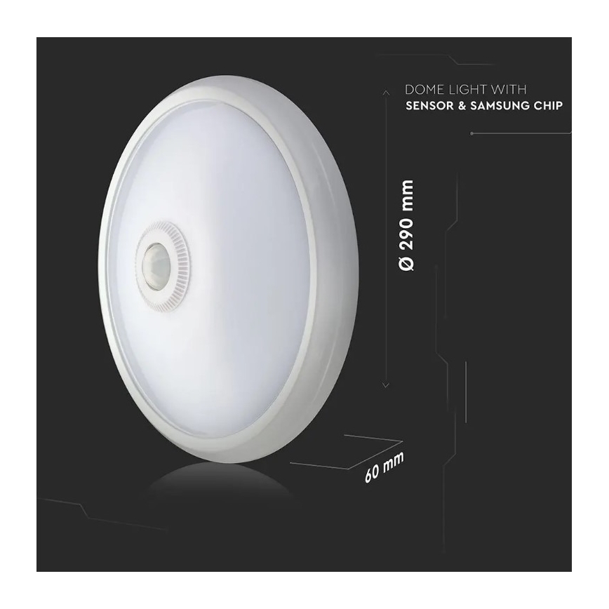 LED Taklampa med sensor LED/12W/230V 4000K
