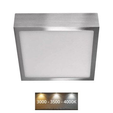 LED taklampa NEXXO LED/12,5W/230V 3000/3500/4000K 17x17 cm skinande krom