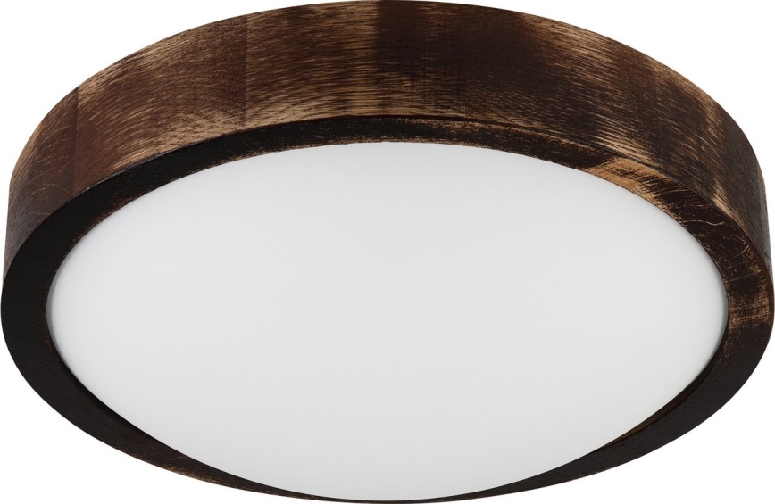 LED-taklampa OAK SLIM LED/20W/230V 4000K Ø 27 cm ek/mörkbrun