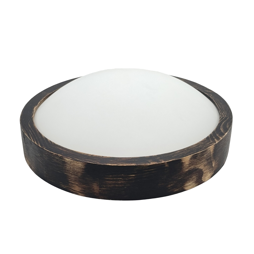 LED-taklampa OAK SLIM LED/20W/230V 4000K Ø 27 cm ek/mörkbrun
