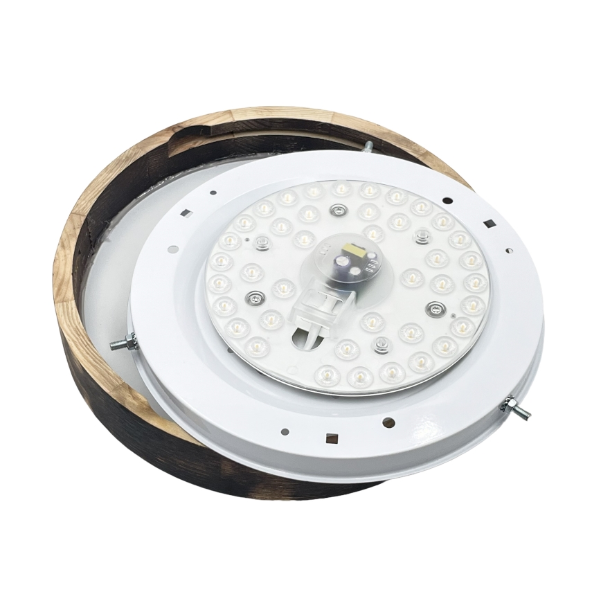 LED-taklampa OAK SLIM LED/20W/230V 4000K Ø 27 cm ek/mörkbrun