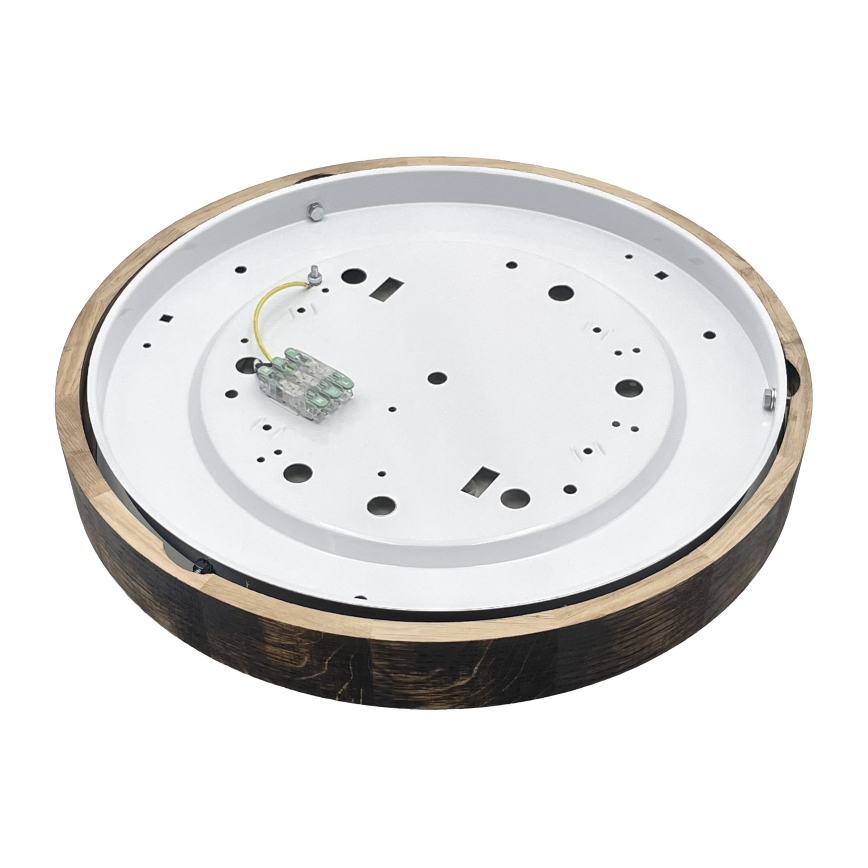 LED-taklampa OAK SMOKY SLIM LED/36W/230V 4000K Ø 47 cm ek/mörkbrun