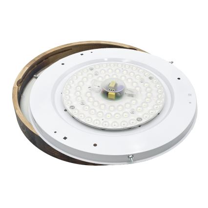 LED-taklampa OAK SMOKY SLIM LED/36W/230V 4000K Ø 47 cm ek/mörkbrun