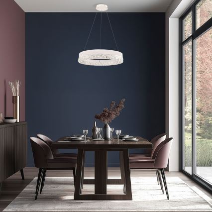 LED Taklampa på kabel FROZI LED/32W/230V diam. 50 cm vit