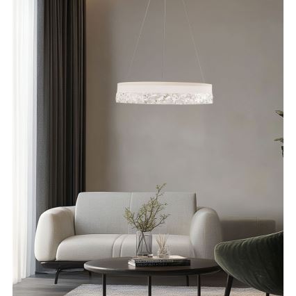 LED Taklampa på kabel FROZI LED/32W/230V diam. 50 cm vit