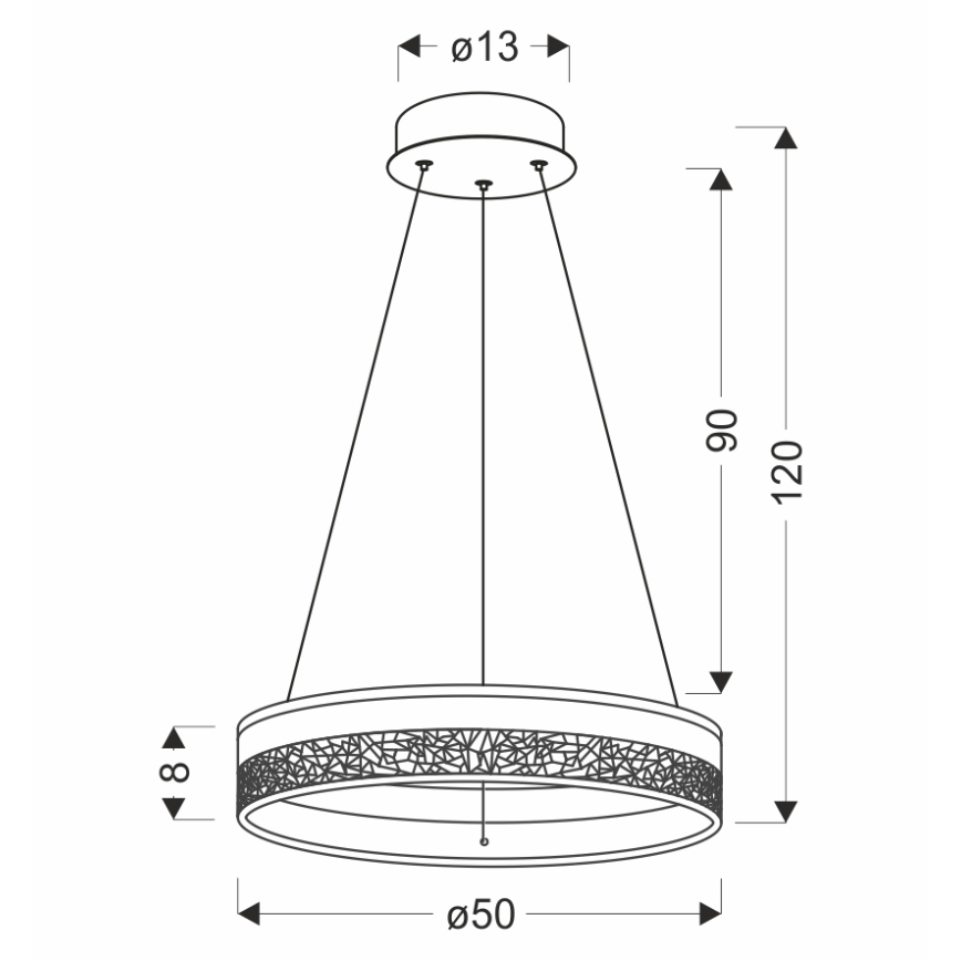 LED Taklampa på kabel FROZI LED/32W/230V diam. 50 cm vit