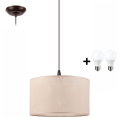 LED Taklampa på kabel NOEL 1xE27/60W/230V beige