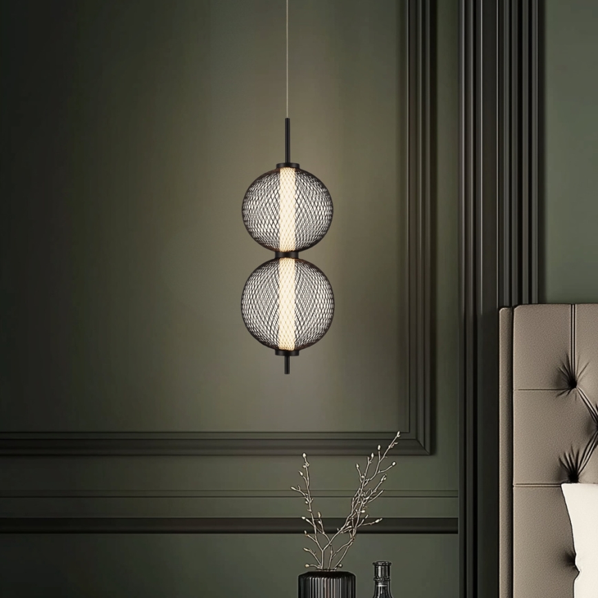LED Taklampa på lina PUMA LED/10W/230V Ø 14 cm svart