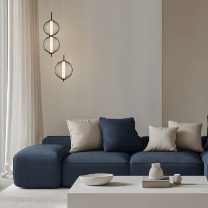 LED Taklampa på lina PUMA LED/10W/230V Ø 14 cm svart