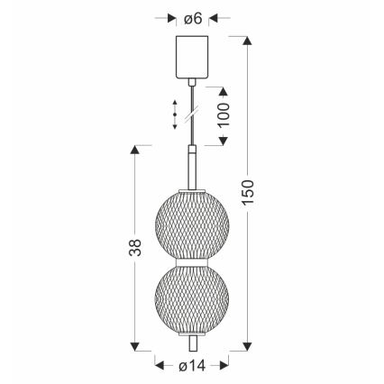 LED Taklampa på lina PUMA LED/10W/230V Ø 14 cm svart