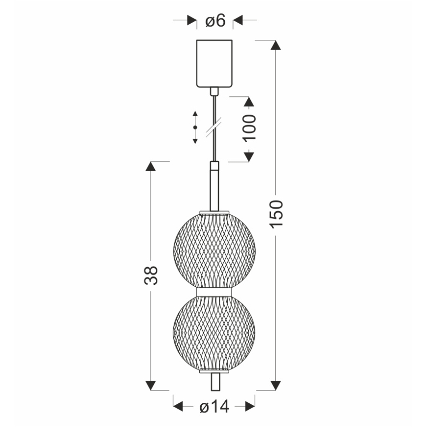 LED Taklampa på lina PUMA LED/10W/230V Ø 14 cm svart