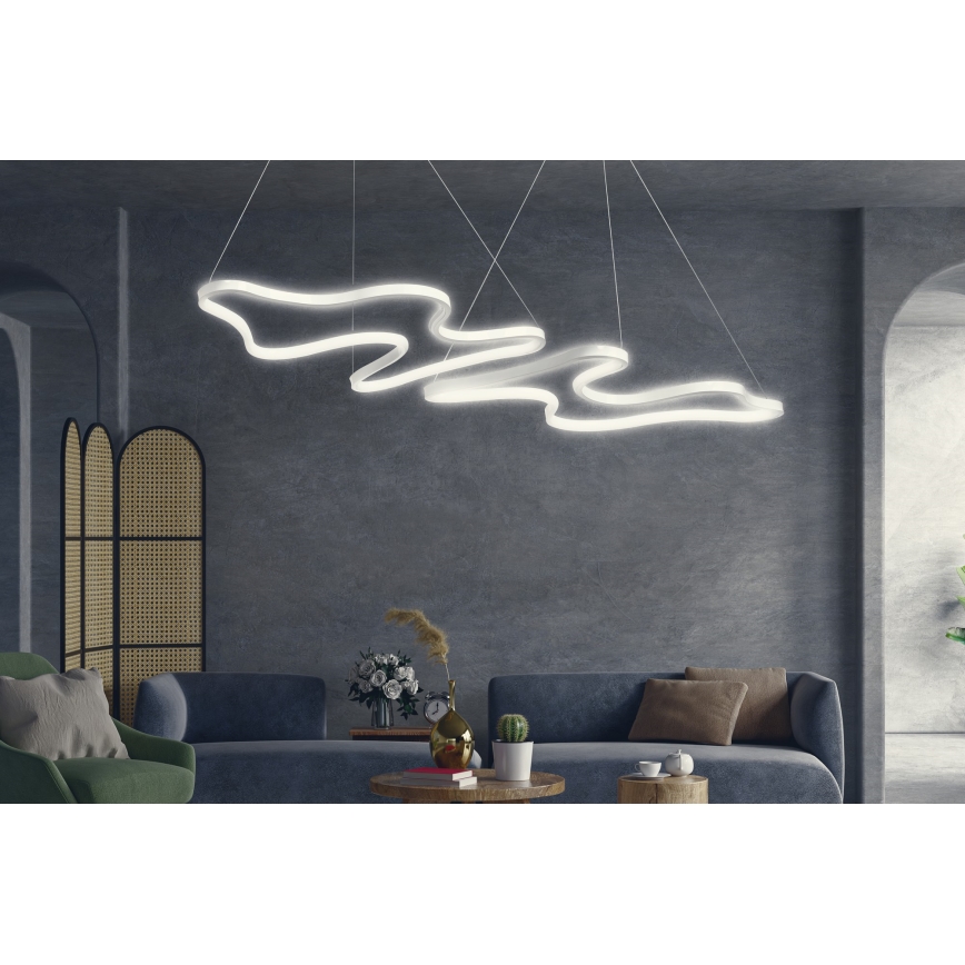 LED Taklampa på snöre DUPLE ARTISAN LED/80W/230V 6500K vit