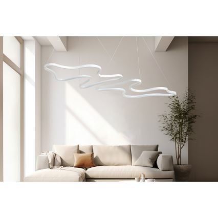 LED Taklampa på snöre DUPLE ARTISAN LED/80W/230V 6500K vit