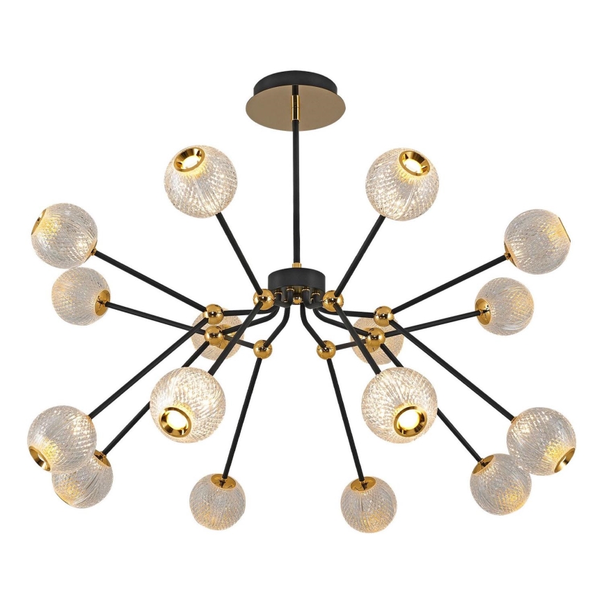 LED-taklampa på stång GELA 16xLED/5W/230V 3000K svart/guld