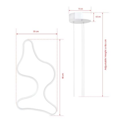 LED Taklampa på vajer ARTISAN LED/36W/230V 4000K vit