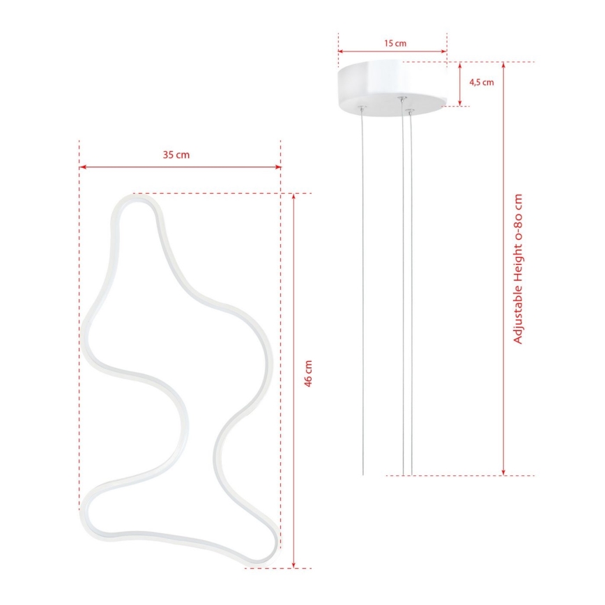 LED Taklampa på vajer ARTISAN LED/36W/230V 4000K vit