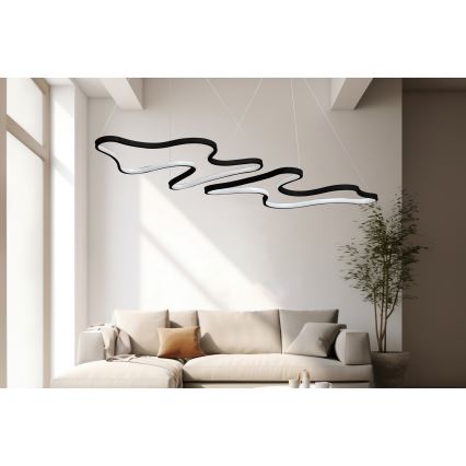 LED Taklampa på vajer DUPLE ARTISAN LED/80W/230V 6500K svart