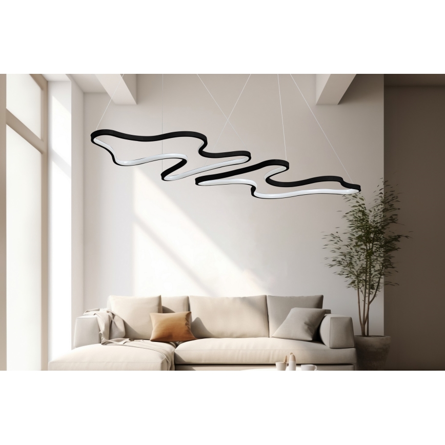 LED Taklampa på vajer DUPLE ARTISAN LED/80W/230V 6500K svart