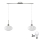 LED-taklampa på vajer HARMA 2xE27/60W/230V mattkrom/vit