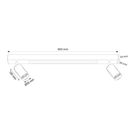 LED taklampa PARIS LED/24W/230V + 2xGU10/10W svart