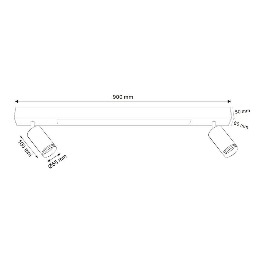 LED taklampa PARIS LED/24W/230V + 2xGU10/10W svart