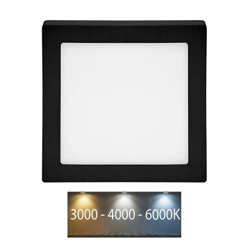 LED taklampa RAFA LED/12W/230V 3000/4000/6000K 17x17 cm svart