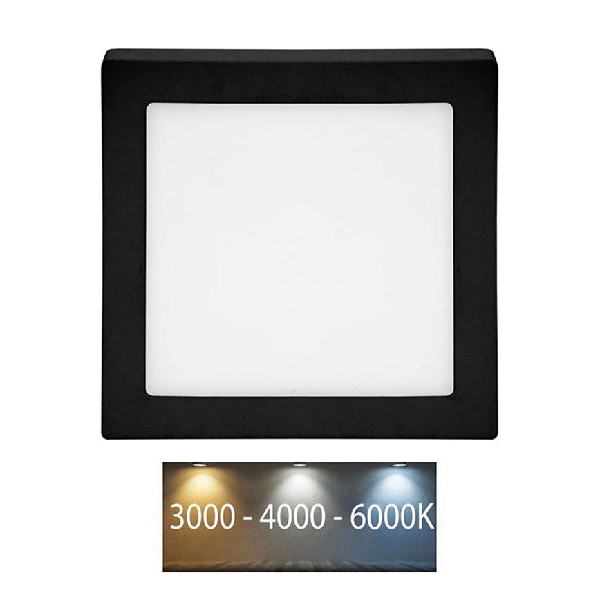 LED taklampa RAFA LED/12W/230V 3000/4000/6000K 17x17 cm svart
