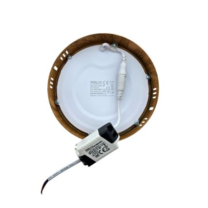 LED taklampa RING LED/12W/230V 4200K diameter 16 cm brun
