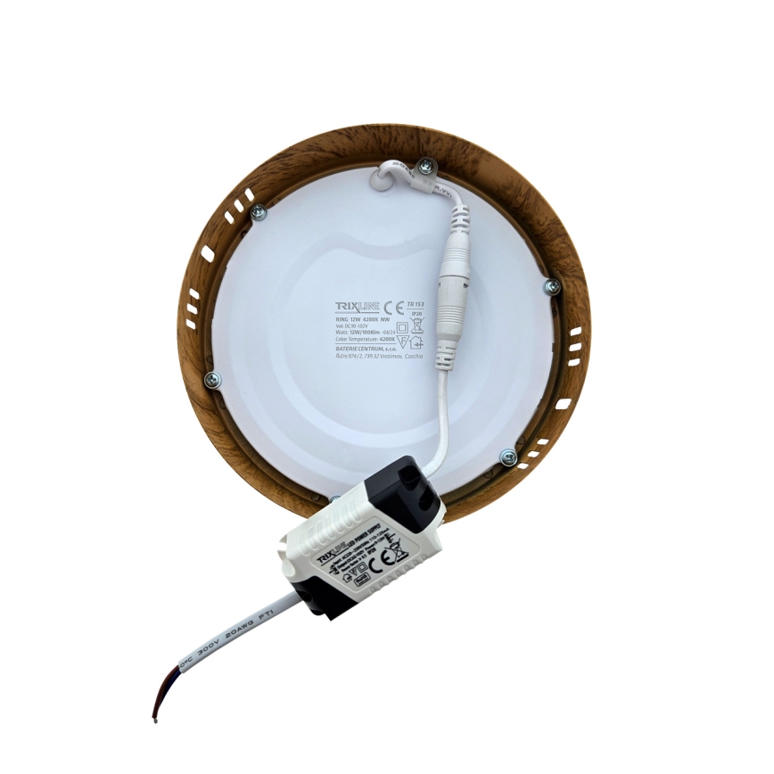 LED taklampa RING LED/12W/230V 4200K diameter 16 cm brun