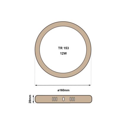 LED taklampa RING LED/12W/230V 4200K diameter 16 cm brun