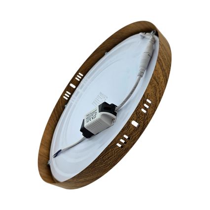 LED taklampa RING LED/24W/230V 4200K diameter 28,5 cm brun