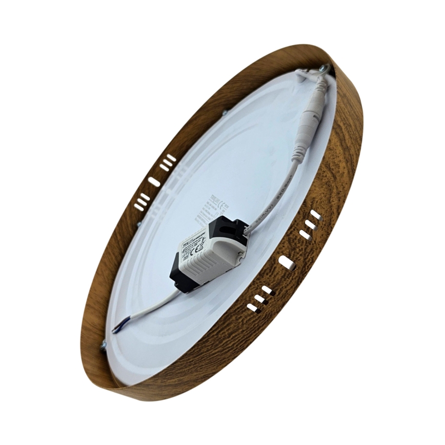 LED taklampa RING LED/24W/230V 4200K diameter 28,5 cm brun
