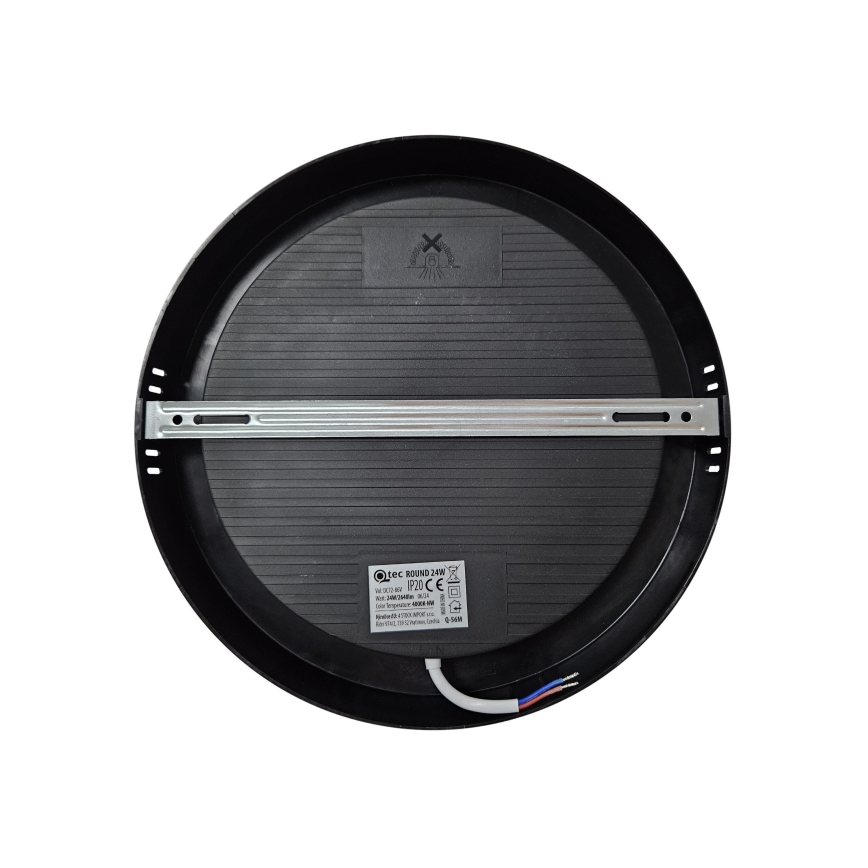 LED taklampa ROUND LED/24W/230V 4000K diameter 28,8 cm svart