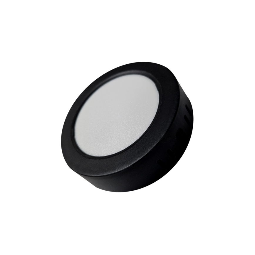 LED taklampa ROUND LED/6W/230V 4000K diameter 12,1 cm svart