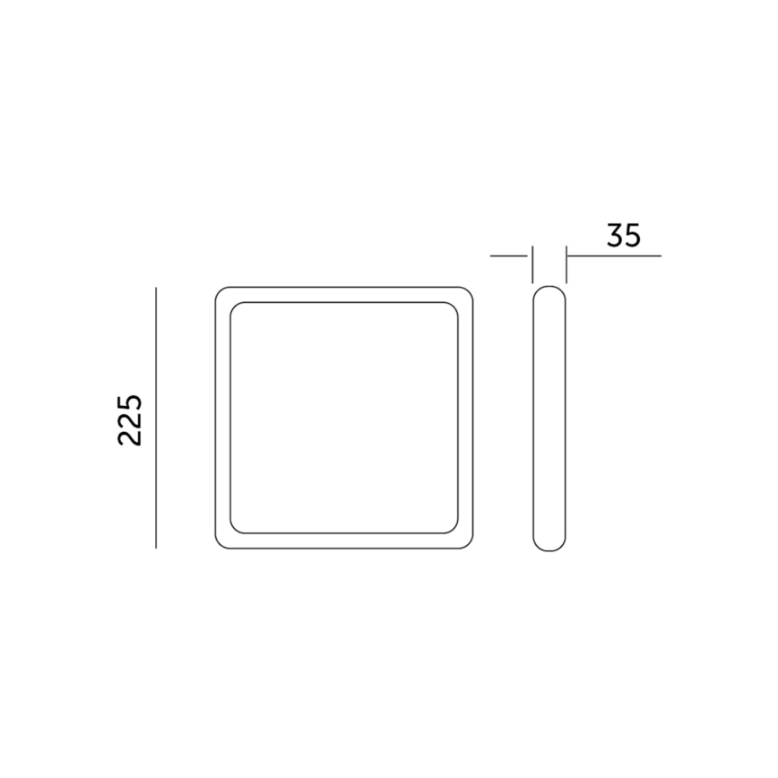 LED taklampa SIGARO SQUARE LED/24W/230V 4000K IP40