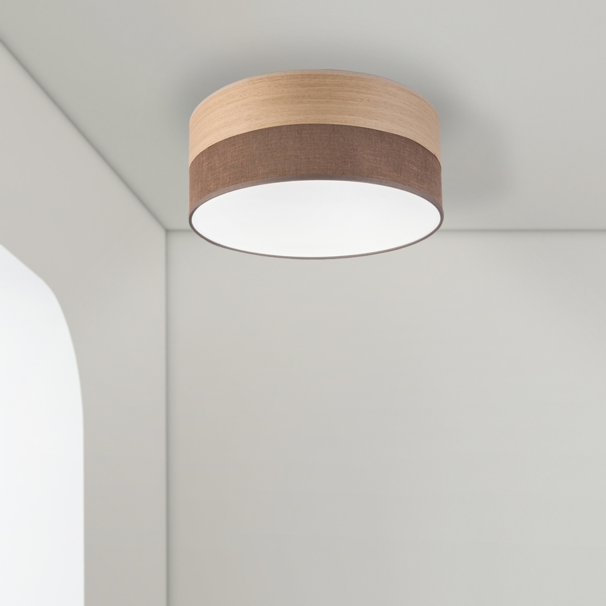 LED taklampa SIRJA WOOD LED/20W/230V diameter 35 cm brun/ek