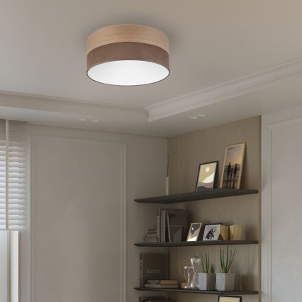 LED taklampa SIRJA WOOD LED/20W/230V diameter 35 cm brun/ek