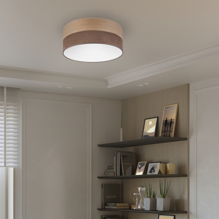 LED taklampa SIRJA WOOD LED/20W/230V diameter 35 cm brun/ek