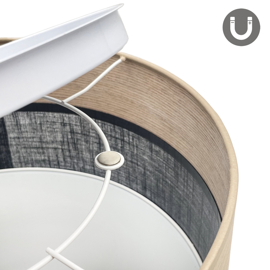 LED taklampa SIRJA WOOD LED/20W/230V diameter 35 cm svart/ek